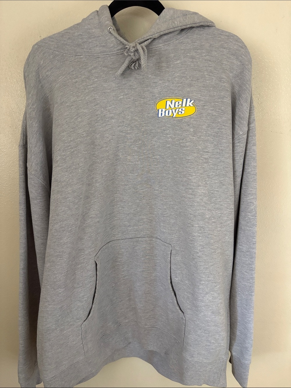 Nelk Boys Gray Hoodie with Yellow Logo Patch